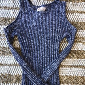 Open Shoulder Long Sleeve Thin Sweater